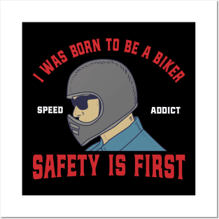 I Was Born To Be a Biker Posters and Art